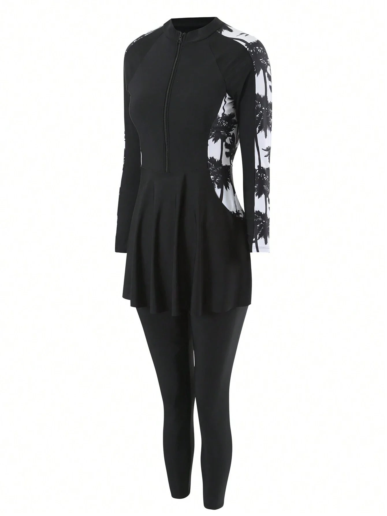 Buy SHEIN Swim Mulvari Women Summer Beach Conservative Style Contrast Plant Print Burkini Set in Pakistan