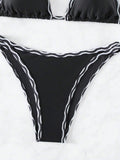Buy SHEIN Swim Summer Beach Contrast Binding Triangle Bikini Set in Pakistan