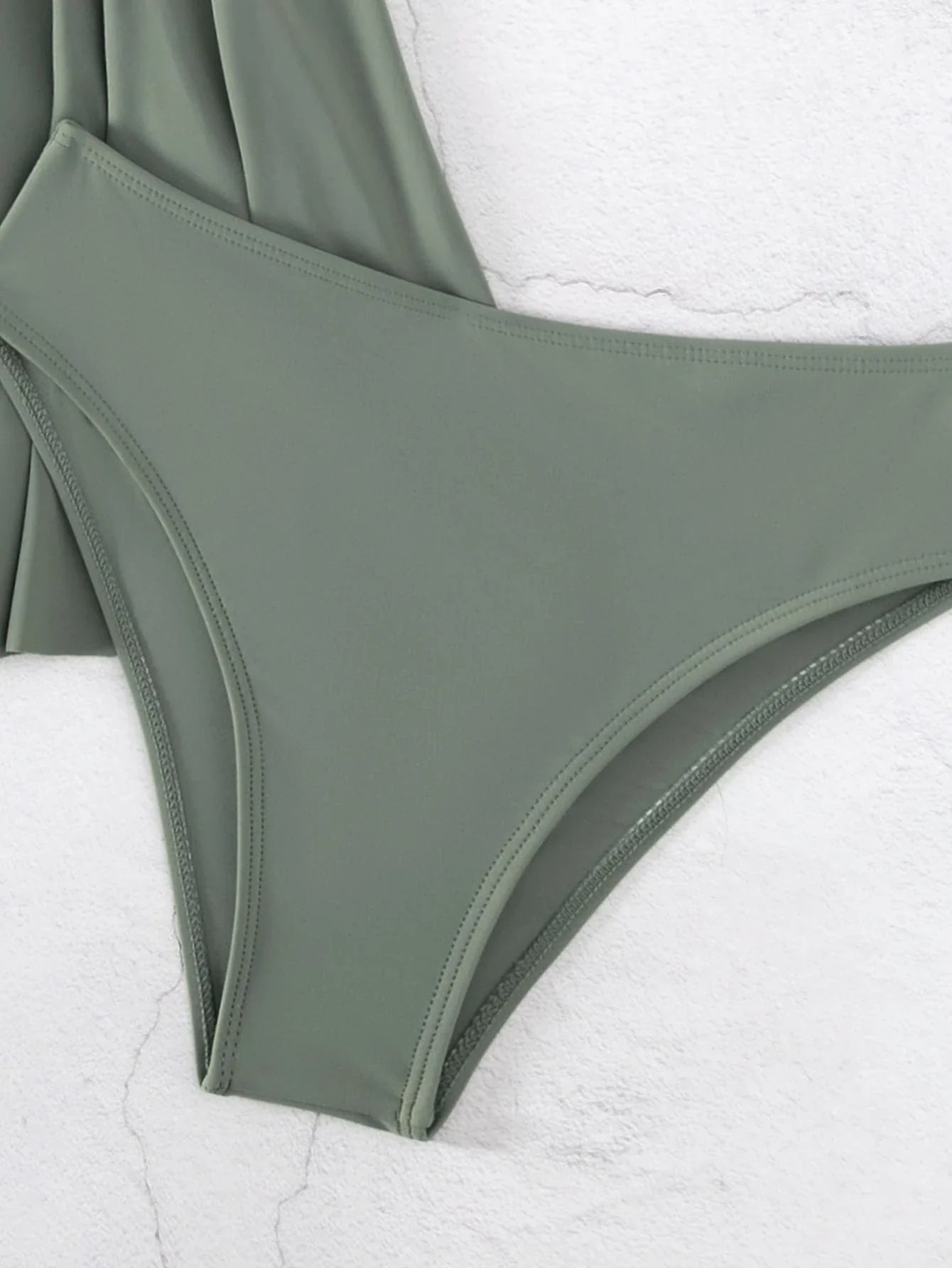 Buy SHEIN Swim Summer Beach Solid Tankini Set Lace Up Side Flowy Swim Dress & Bikini Bottom 2 Piece Bathing Suit in Pakistan