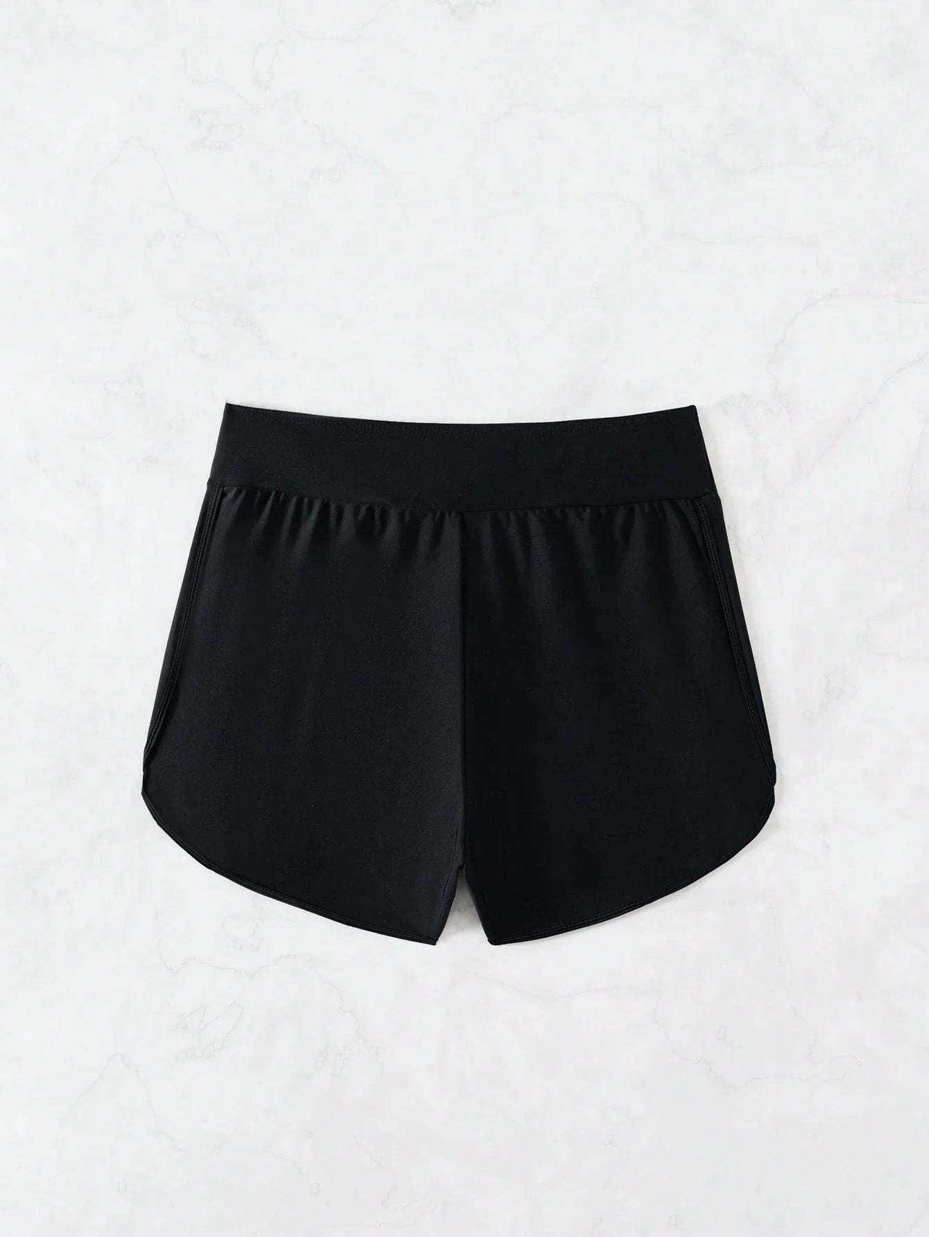 Buy SHEIN Swim Women Summer Beach Solid Elastic Waist Boardshorts in Pakistan