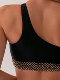 Buy SHEIN Swim Women's Summer Beach One Shoulder Bikini Top With Ring Detail in Pakistan
