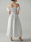 Buy SHEIN Unity Ditsy Floral Print Puff Sleeve Knot Front Dress in Pakistan