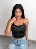Buy SHEIN Unity Rhinestone Detail Crop Tank Top in Pakistan