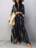 Buy SHEIN Unity Women's All-Over Print V-Neck Dress, Autumn Maxi Women Outfit in Pakistan