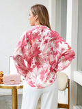 Buy SHEIN VCAY Floral Print Hidden Button Shirt in Pakistan