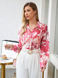 Buy SHEIN VCAY Floral Print Hidden Button Shirt in Pakistan