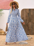 Buy SHEIN VCAY Women's Floral Printed Self-Tie Neckline Dress in Pakistan