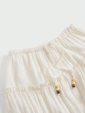 Buy SHEIN WYWH Tie Waist Frill Trim Ruffle Hem Skirt in Pakistan