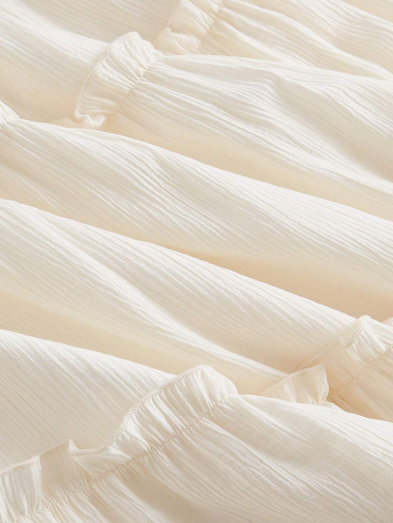 Buy SHEIN WYWH Tie Waist Frill Trim Ruffle Hem Skirt in Pakistan