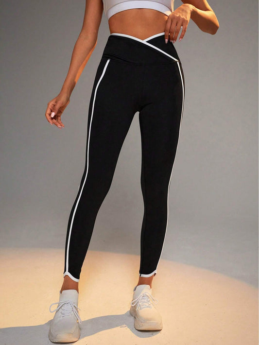 Buy SHEIN Yoga Trendy Contrast Binding Sports Leggings in Pakistan