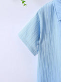 Buy SHEIN Young Boy Solid Button Front Shirt & Shorts Without Tee in Pakistan