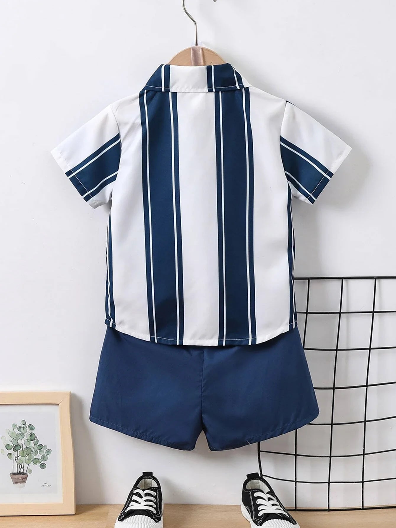 Buy SHEIN Young Boy Striped Print Shirt & Shorts in Pakistan