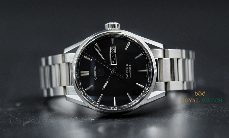 Buy Tag Heuer Carrera Calibre 5 Black Dial Silver Steel Strap Watch for Men - WAR201A.BA0723 in Pakistan