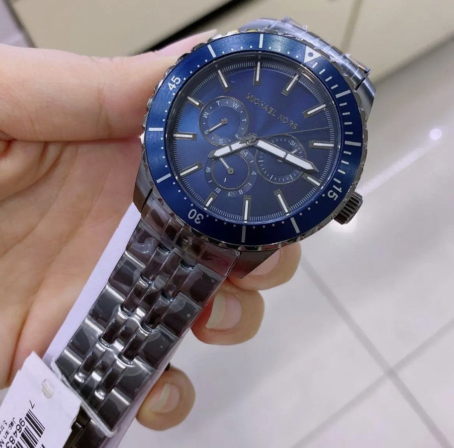 Buy Michael Kors Mens Chronograph Quartz Stainless Steel Blue Dial 44mm Watch - Mk7155 in Pakistan