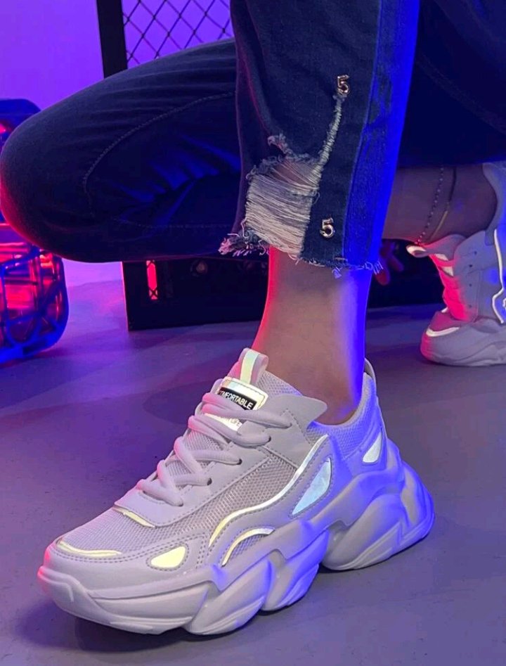 Buy SHEIN Women Two ToneåÊ Colorblock Lace-Up Front Chunky Sneakers in Pakistan