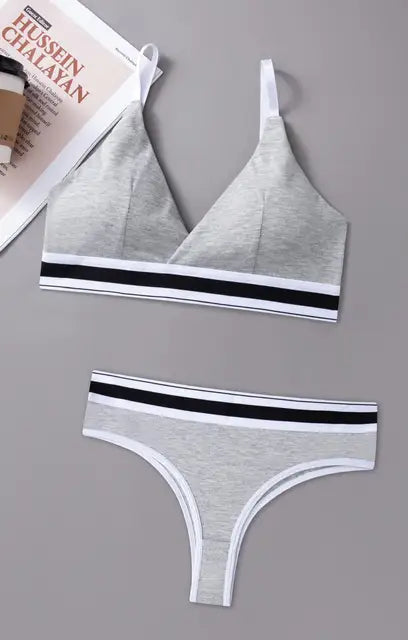 Buy Florea - Seamless Sports Bra and Thong Set Free Size - Grey in Pakistan
