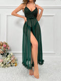Buy SHEIN Sequin Patchwork See-through Mesh Cami Lingerie Dress in Pakistan