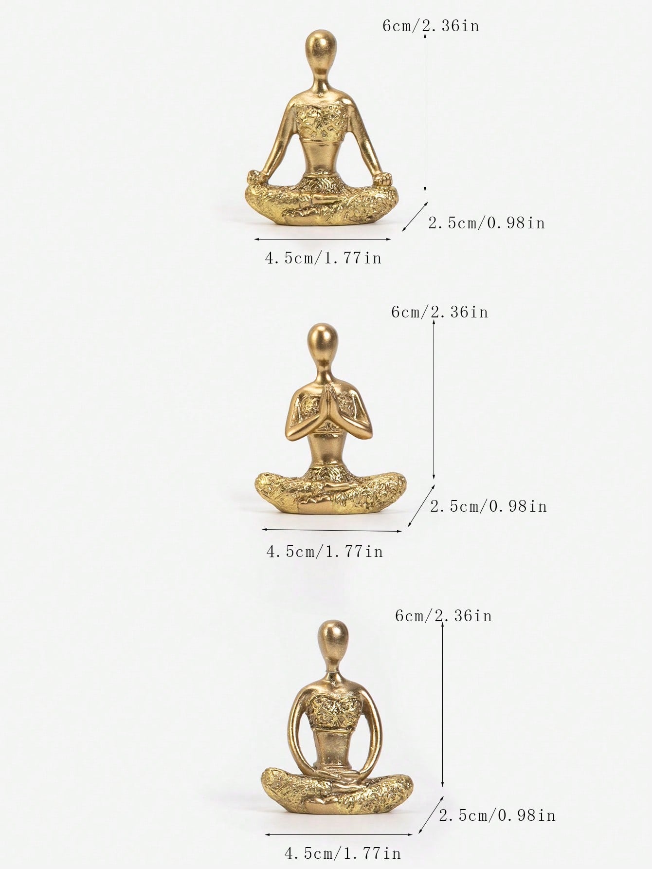Buy SHEIN Set Of 3 Yoga Girl Figurine Miniature Ornament in Pakistan