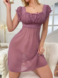 Buy SHEIN Sexy Lace Bowknot Semi-Transparent Nightgown For Women in Pakistan