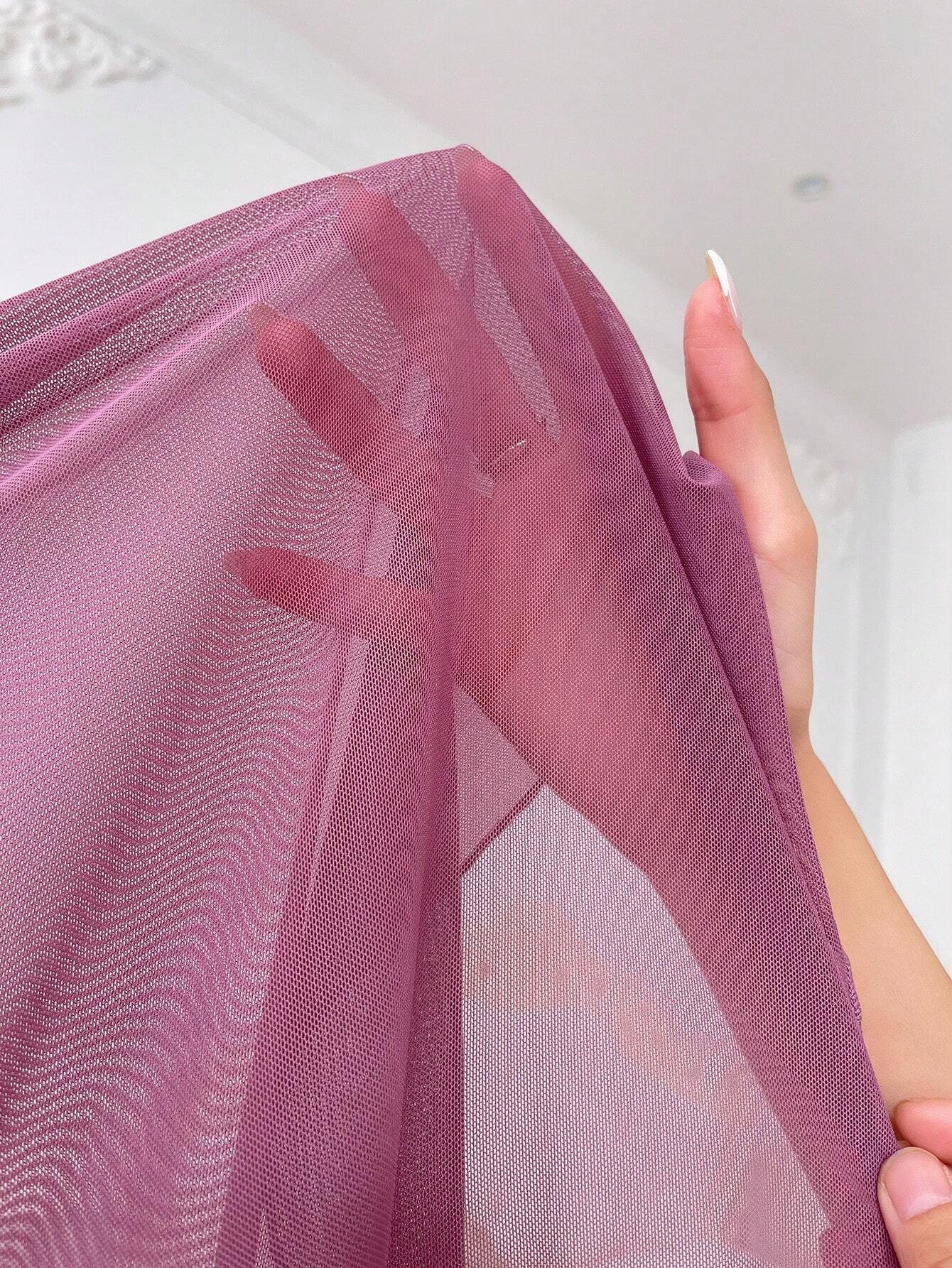 Buy SHEIN Sexy Lace Bowknot Semi-Transparent Nightgown For Women in Pakistan