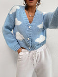 Buy Shein Clouds Pattern Drop Shoulder Cardigan in Pakistan