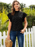 Buy Shein Heart Confetti Mock Neck Keyhole Back Blouse in Pakistan