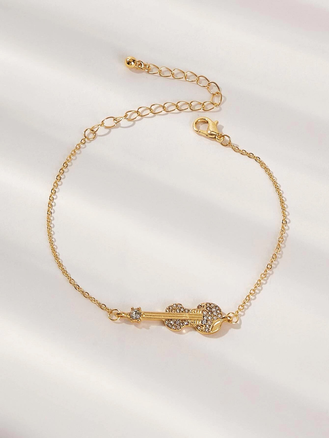 Buy Shein Rhinestone Decor Guitar Decor Chain Bracelet 1pc in Pakistan