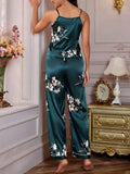 Buy SHEIN LuxeNights Floral Print Satin Cami Top & Pants PJ Set / Pajama Set in Pakistan