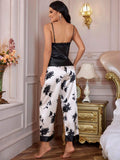 Buy SHEIN LuxeNights Floral Print Satin PJ Set / Pajama Set in Pakistan