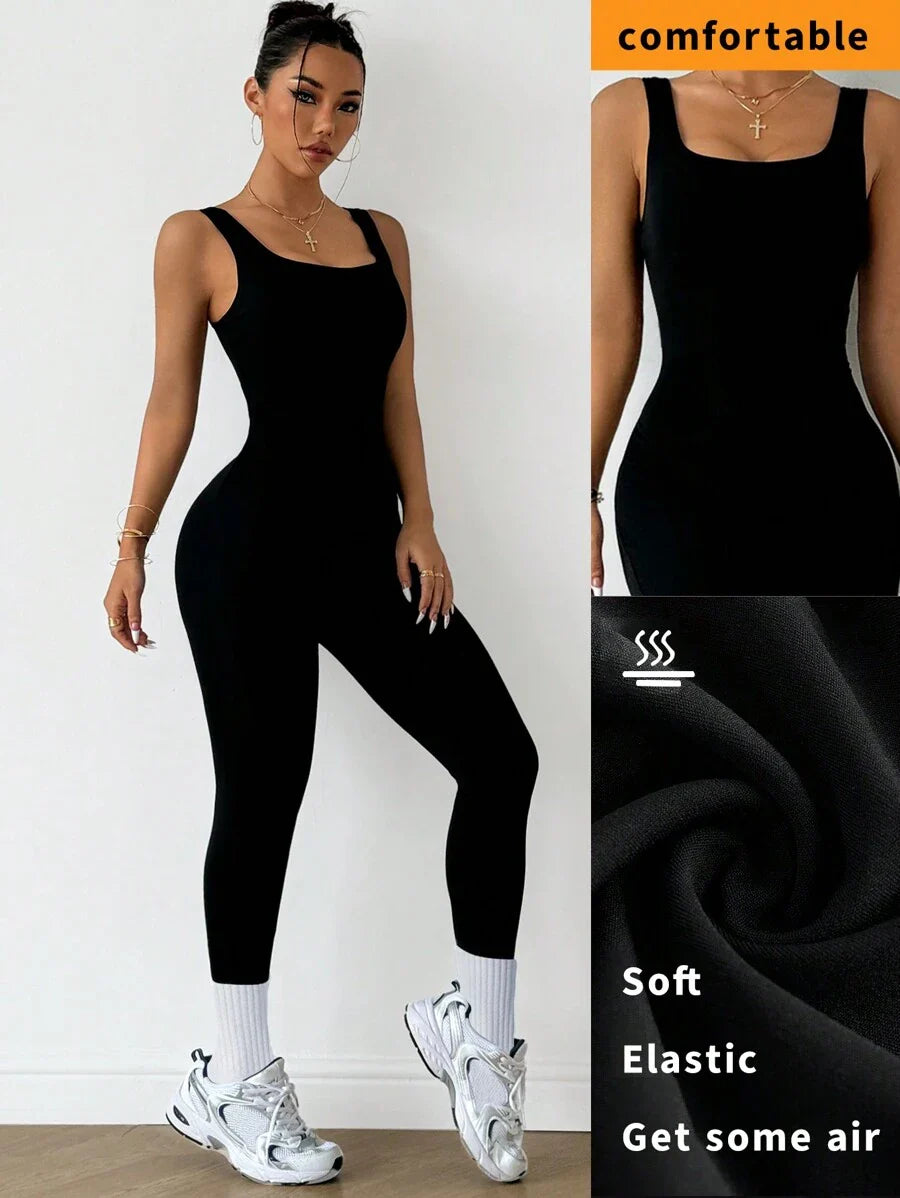 Buy SHEIN Slayoga Tight-Fitting Stretchy Casual Sexy Sleeveless Bra Back Slimming Tummy Control Elegant Sports Fitness Vintage Leg Lengthening Yoga Jumpsuit in Pakistan