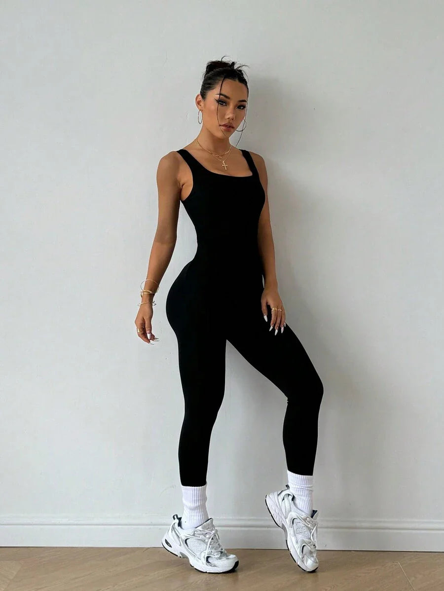 Buy SHEIN Slayoga Tight-Fitting Stretchy Casual Sexy Sleeveless Bra Back Slimming Tummy Control Elegant Sports Fitness Vintage Leg Lengthening Yoga Jumpsuit in Pakistan