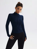 Buy SHEIN Slim Fit Athletic Yoga Jacket With Zipper, Stretchy & Form-Fitting For Fitness, Running, Casual Living & Workout in Pakistan