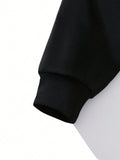 Buy SHEIN Slogan Graphic Kangaroo Pocket Drop Shoulder Drawstring Hoodie in Pakistan