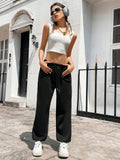 Buy SHEIN Solid Drawstring Waist Slant Pocket Sweatpants in Pakistan
