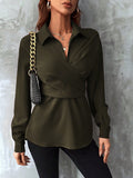 Buy SHEIN Solid Wrap Front Shirt in Pakistan