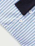 Buy SHEIN Souflis Baby Boy's French Style Striped Shirt With Shawl Collar For Spring And Summer Vacation, Daily Leisure Look in Pakistan