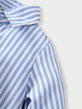 Buy SHEIN Souflis Baby Boy's French Style Striped Shirt With Shawl Collar For Spring And Summer Vacation, Daily Leisure Look in Pakistan