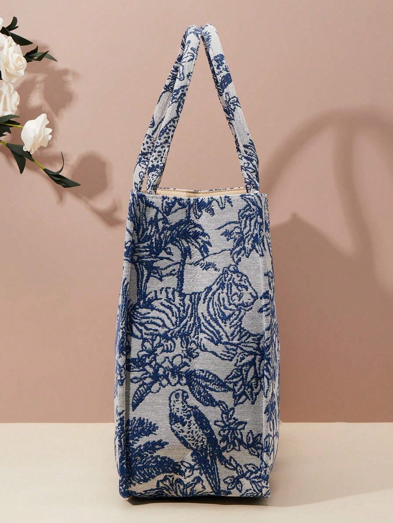 Buy SHEIN Spring New Embroidered Jacquard Large Capacity Handbag Shoulder Bag (Pattern Random) in Pakistan