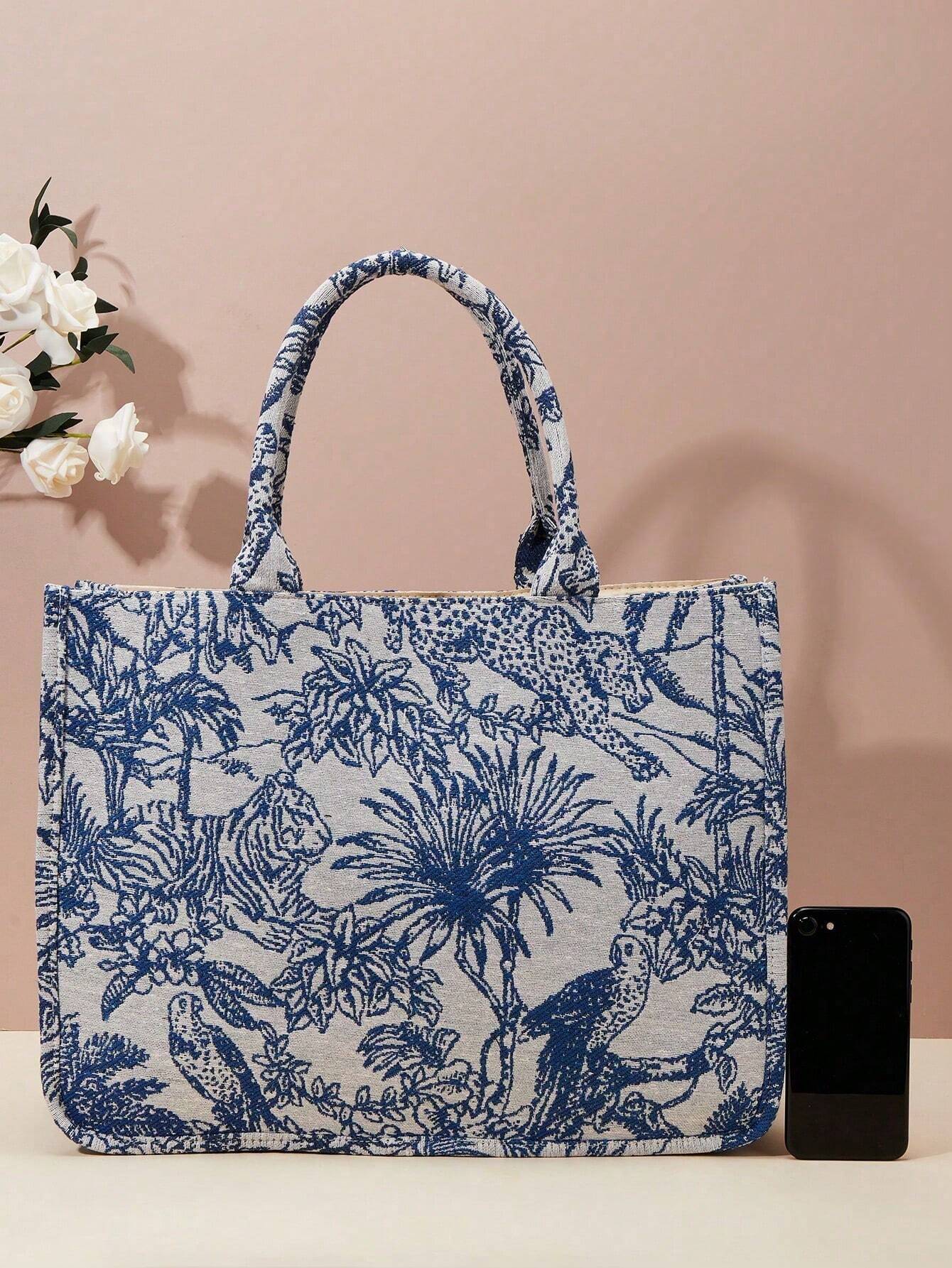 Buy SHEIN Spring New Embroidered Jacquard Large Capacity Handbag Shoulder Bag (Pattern Random) in Pakistan
