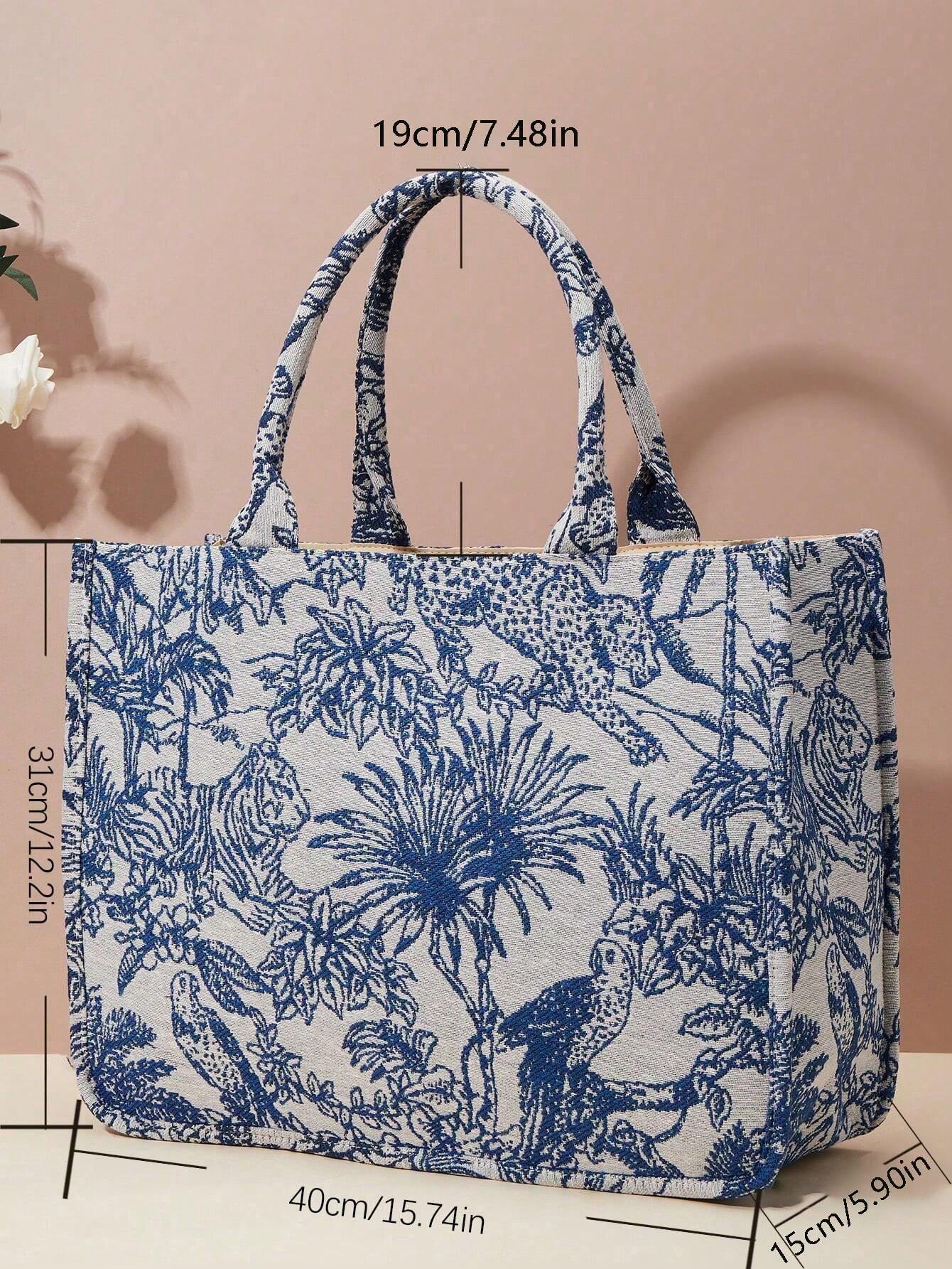Buy SHEIN Spring New Embroidered Jacquard Large Capacity Handbag Shoulder Bag (Pattern Random) in Pakistan