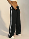 Buy SHEIN StreetHx Women's Drawstring Side Striped Straight-Leg Casual Sport Outdoor Pants in Pakistan