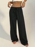 Buy SHEIN StreetHx Women's Drawstring Side Striped Straight-Leg Casual Sport Outdoor Pants in Pakistan