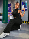 Buy SHEIN Streetz SHEIN Sport Women's Slim Fit Tank Top And Bell-Bottomed Casual Sports Set Clothes Workout Women Set Women Leggings Set in Pakistan