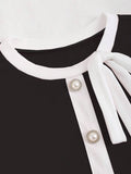 Buy SHEIN Sweetra Contrast Trim Tie Front Tee Graphic Tees Women Tops in Pakistan