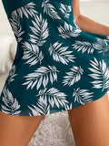 Buy SHEIN Swim Lushoire Summer Beach Tropical Print Ruched Dress Swimsuit in Pakistan