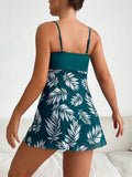 Buy SHEIN Swim Lushoire Summer Beach Tropical Print Ruched Dress Swimsuit in Pakistan