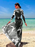 Buy SHEIN Swim Shayni Allover Print One Piece Swimsuit With Beach Skirt,Summer BeachArabic Clothing in Pakistan