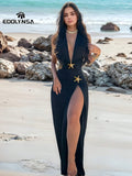 Buy SHEIN Swim Summer Beach 2 Packs Starfish One Piece Swimsuit & Bustle High Split Long Skirt 2 Pcs Set in Pakistan