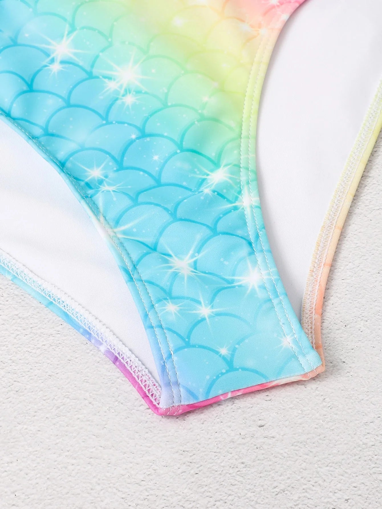 Buy SHEIN Swim Vcay Swim Suits For Women Summer Beach Ombre Fish Scales Print Bikini Set Scallop Trim Push Up Top & Bikini & Beach Skirt 3 Pieces Bikini in Pakistan