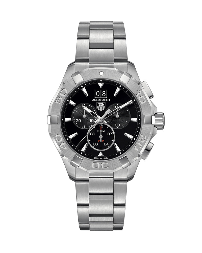 Buy Tag Heuer Aquaracer Black Dial Silver Steel Strap Watch for Men - CAY1110.BA0927 in Pakistan